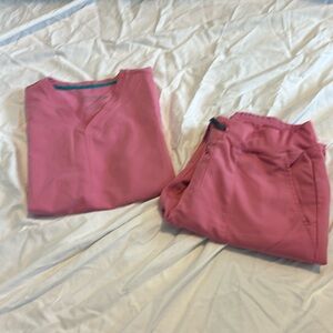 Pink Fabletics Scrub Set